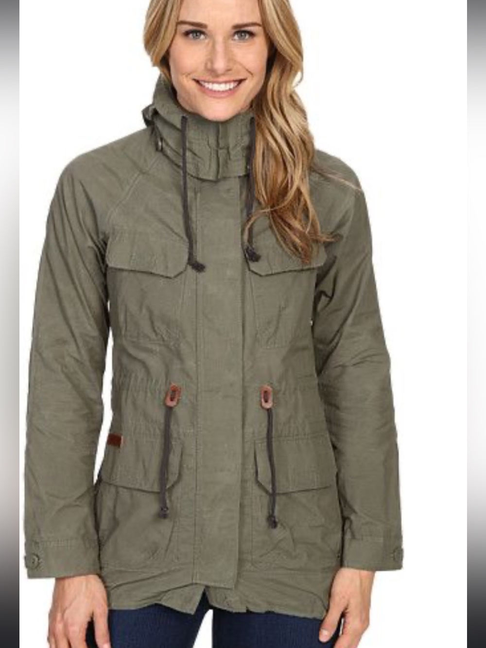Women's Olive Utility Anorak Jacket - Lightweight Casual Coat Columbia Tillicum